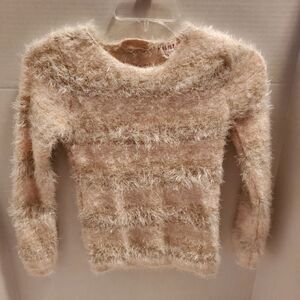 Adorable girls fuzzy Pink Republic sweater size small 7/8